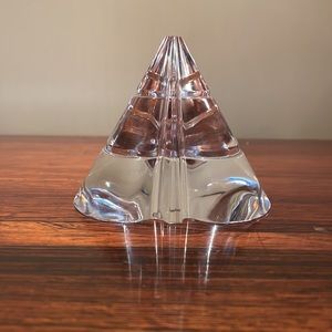 Tiffany & Co. pyramid heart-shaped lead crystal paperweight